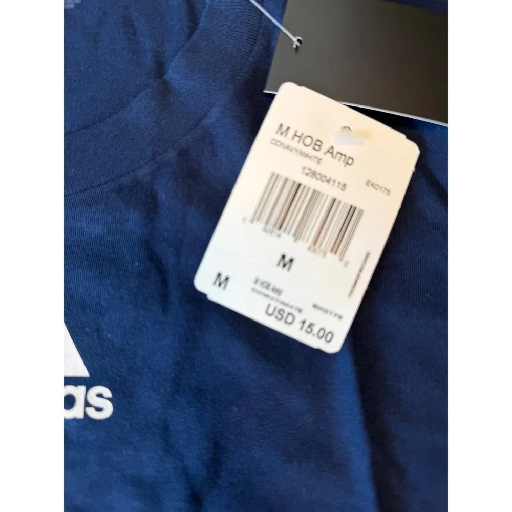 Adidas Kids Amplifier Tee Collegiate Navy White Logo T-Shirt Size M